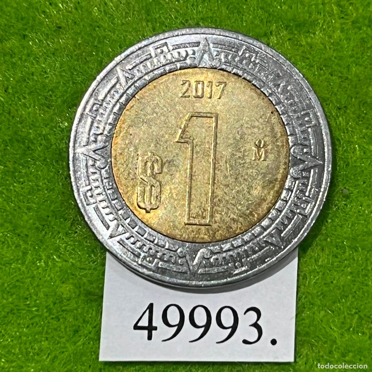 Monedas antiguas de Am&eacute;rica: M&eacute;xico 1 peso 2017, bimet&aacute;lica, M&eacute;jico
