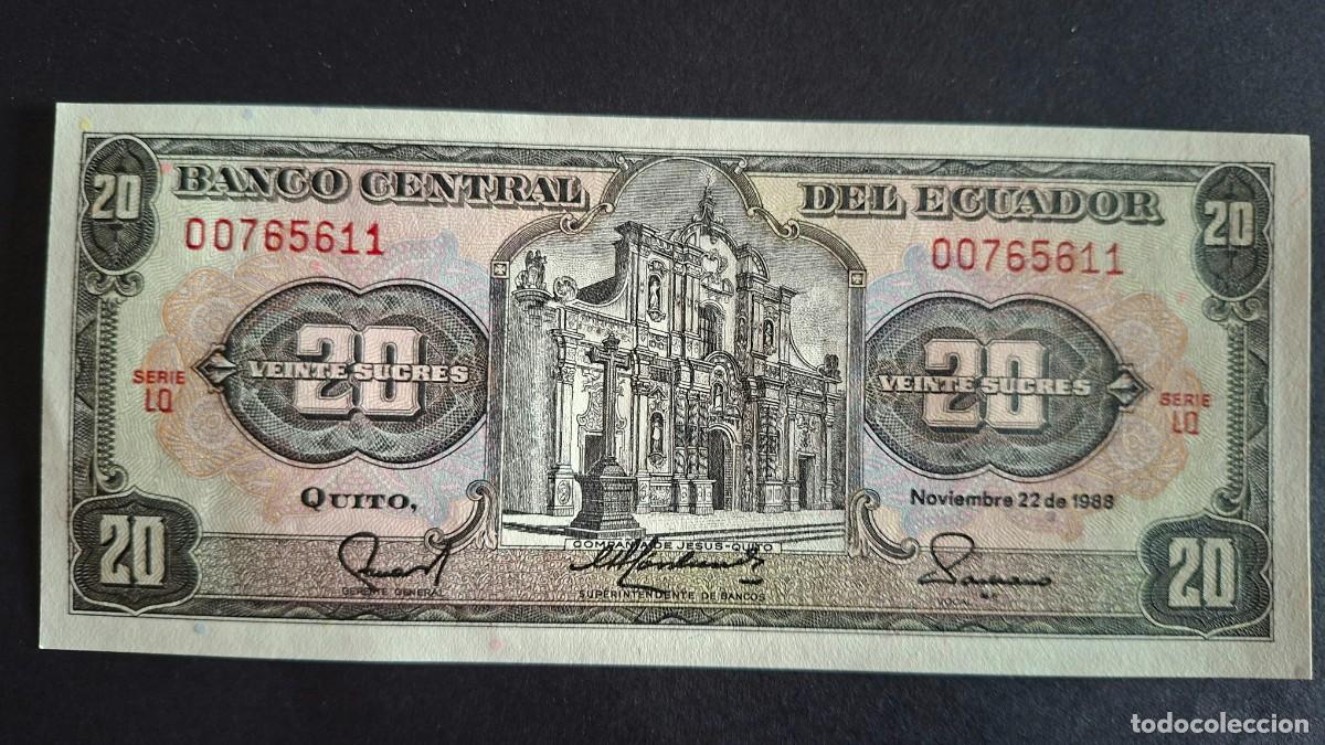 Monedas antiguas de Am&eacute;rica: ECUADOR 20 SUCRES 1988 P-121Aa.7 SC