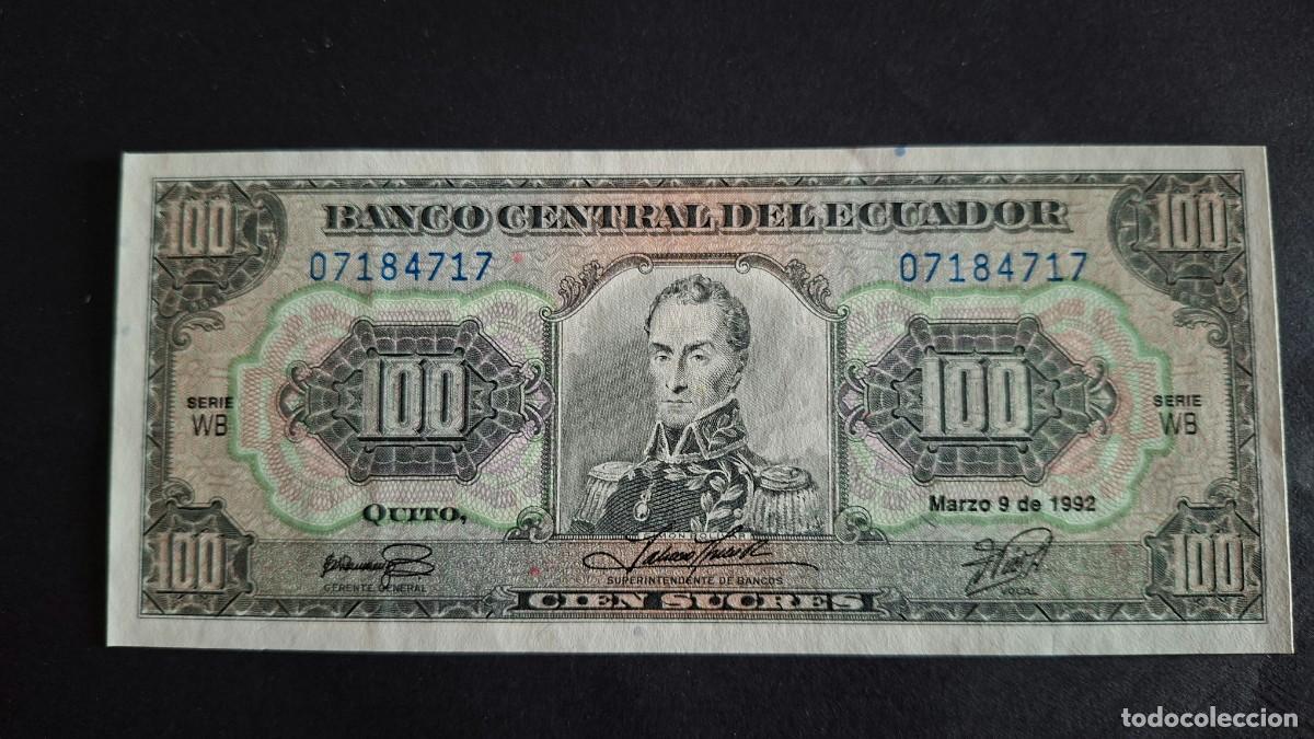 Monedas antiguas de Am&eacute;rica: ECUADOR 100 SUCRES 1992 P-123Ab.1 SC