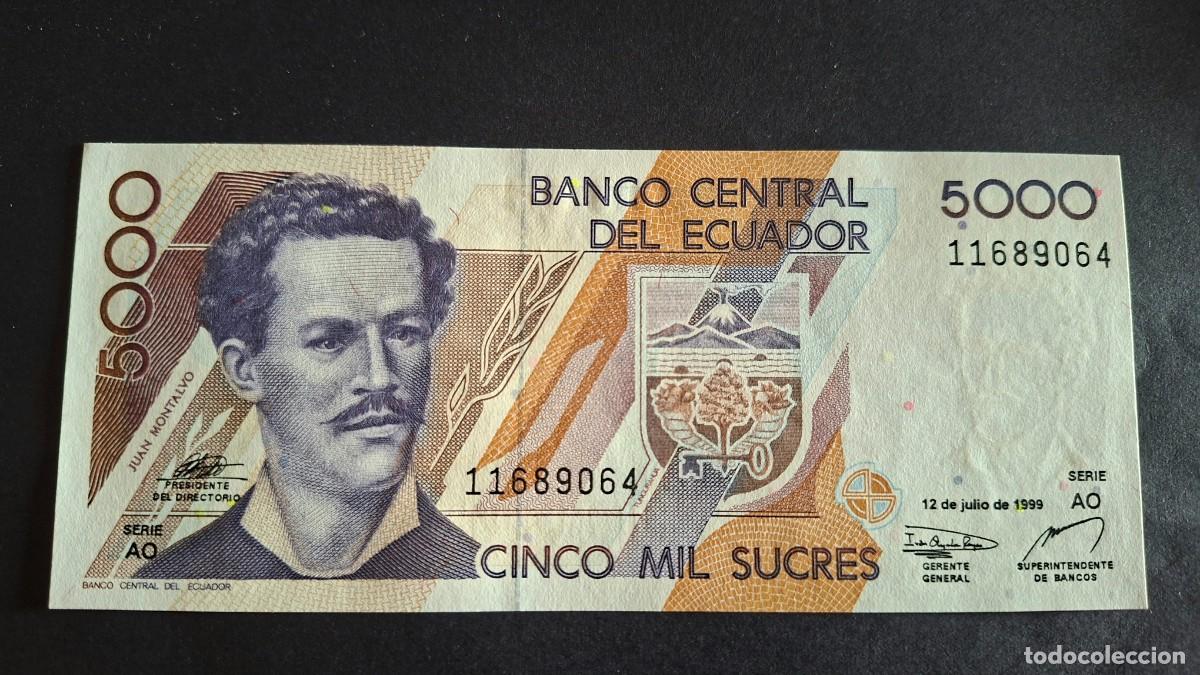 Monedas antiguas de Am&eacute;rica: ECUADOR 5000 SUCRES 1999 P-128c.4 SC
