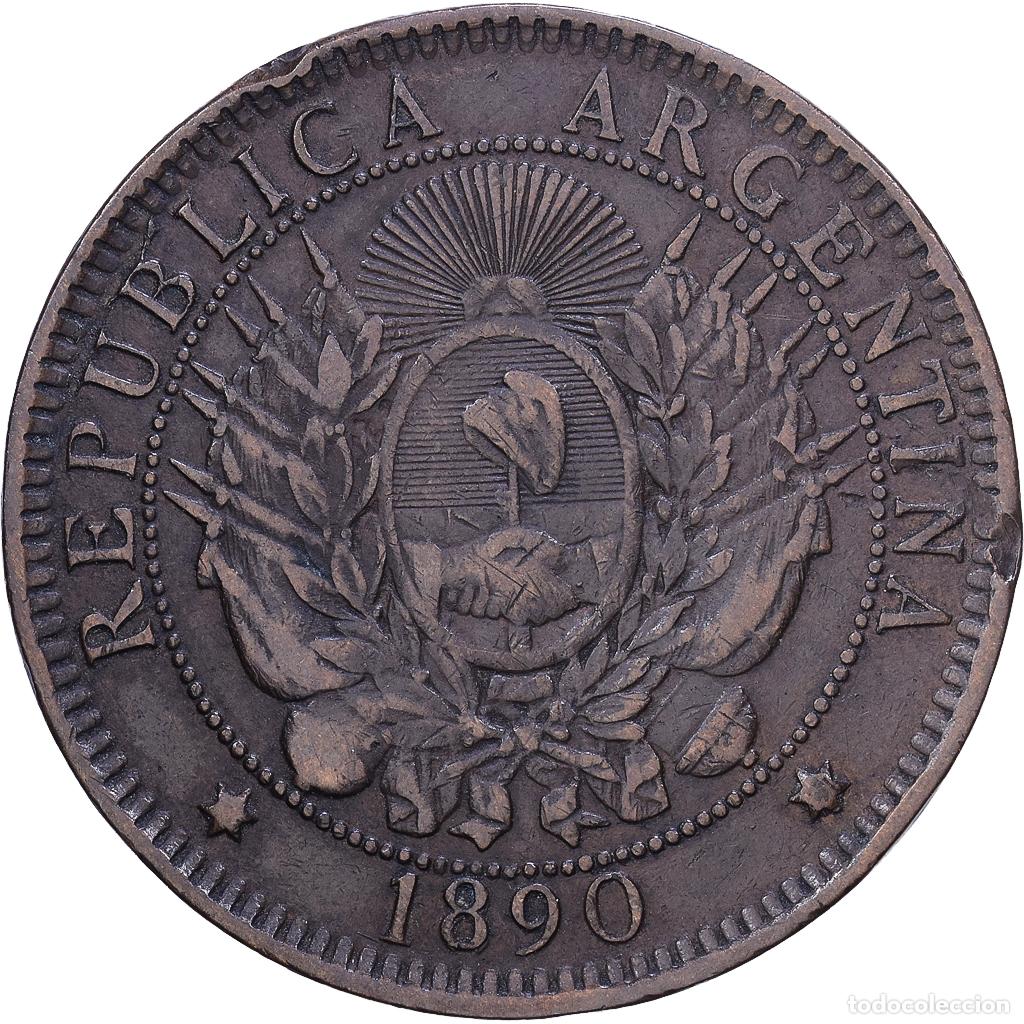 Monedas antiguas de Am&eacute;rica: [#1530674] Argentina, 2 Centavos, 1890, Bronce, BC+, KM:33