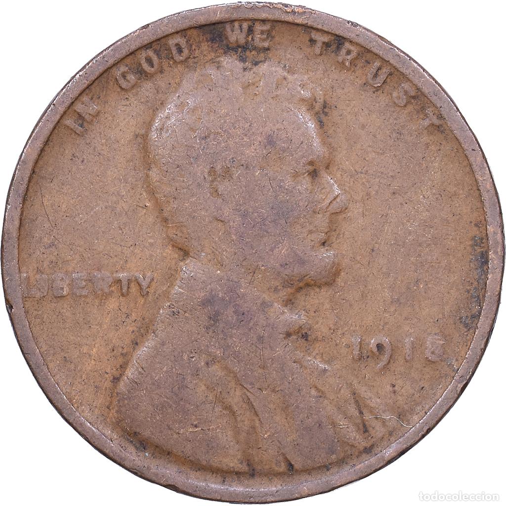 Monedas antiguas de Am&eacute;rica: [#1530825] Estados Unidos, Cent, Lincoln Cent, 1918, U.S. Mint, Bronce, BC+, KM:132