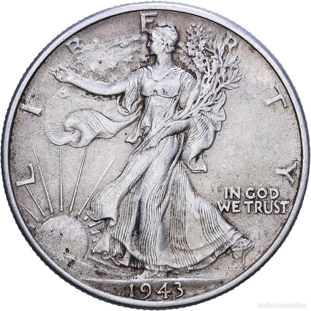 Monedas antiguas de Am&eacute;rica: [#1531181] Estados Unidos, Half Dollar, 1943, Philadelphia, Plata, MBC, KM:142