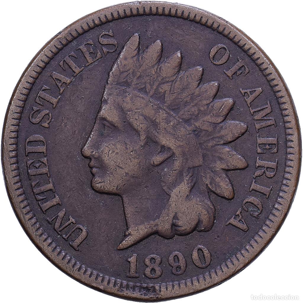 Monedas antiguas de Am&eacute;rica: [#1531056] Estados Unidos, Cent, Indian Head, 1890, Philadelphia, Bronce, MBC, KM:90a