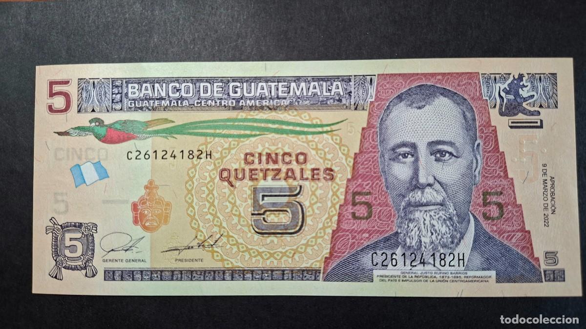 Monedas antiguas de Am&eacute;rica: GUATEMALA 5 QUETZALES 2021 P-122Ae SC