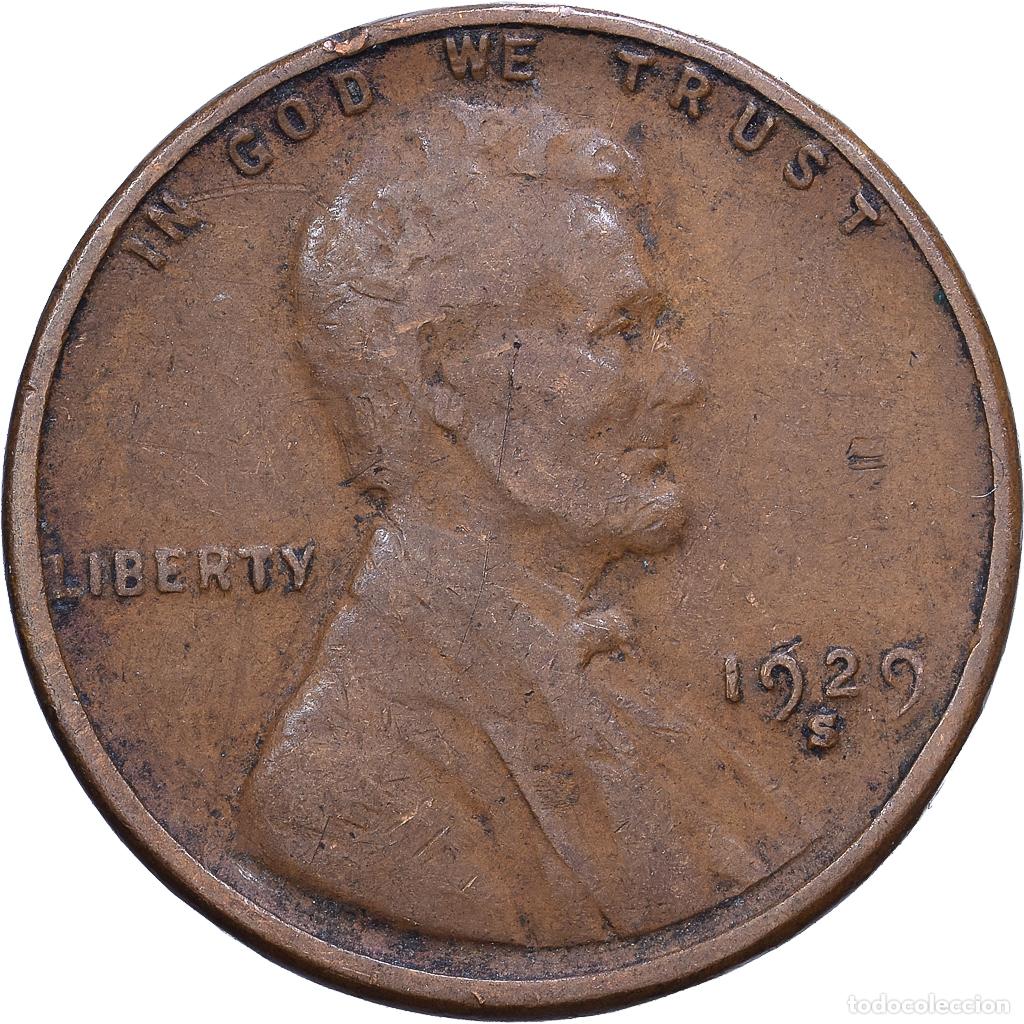 Monedas antiguas de Am&eacute;rica: [#1531080] Estados Unidos, Cent, Lincoln Cent, 1929, San Francisco, Bronce, BC+, KM:132