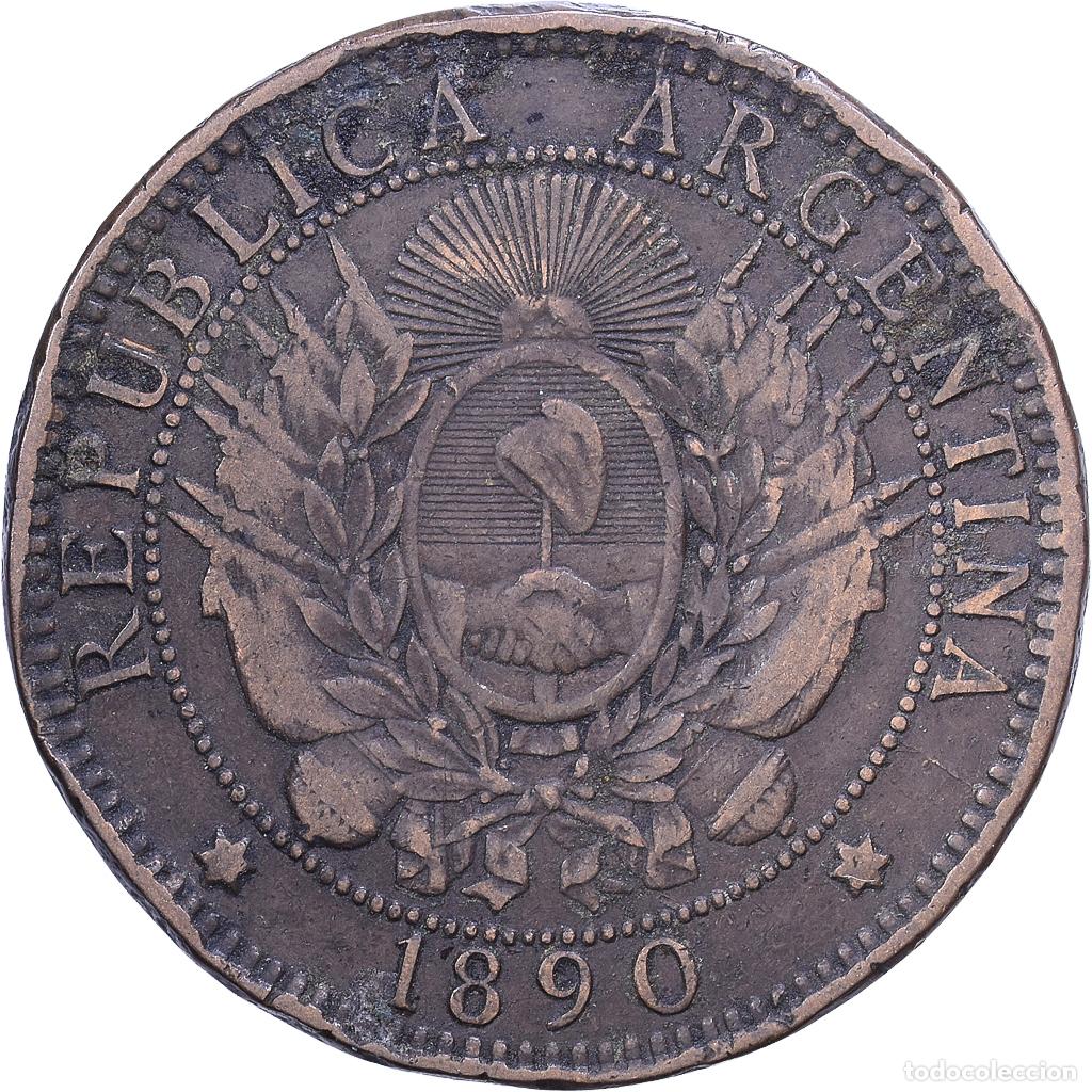 Monedas antiguas de Am&eacute;rica: [#1530906] Argentina, 2 Centavos, 1890, Bronce, BC+, KM:33