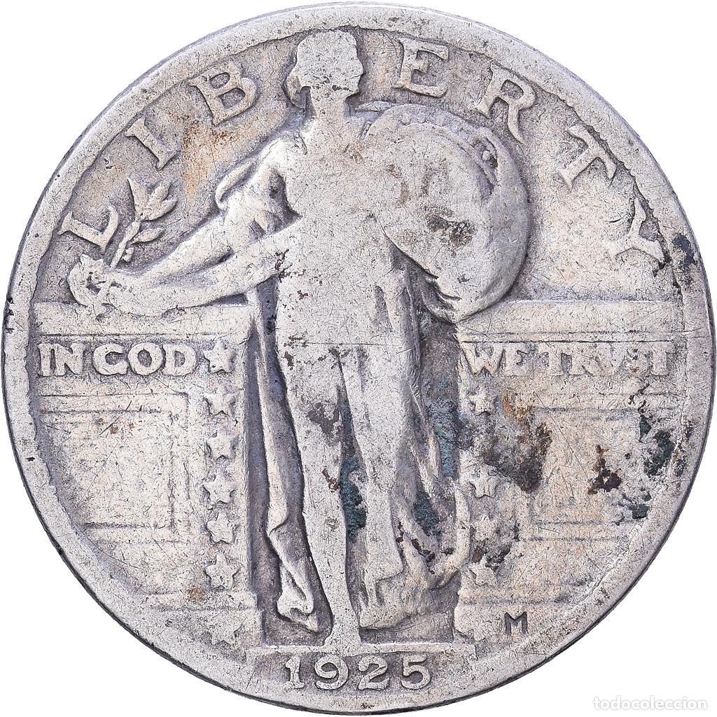 Monedas antiguas de Am&eacute;rica: [#1531233] Estados Unidos, Standing Liberty Quarter, 1925, Philadelphia, Plata, BC+, KM:145
