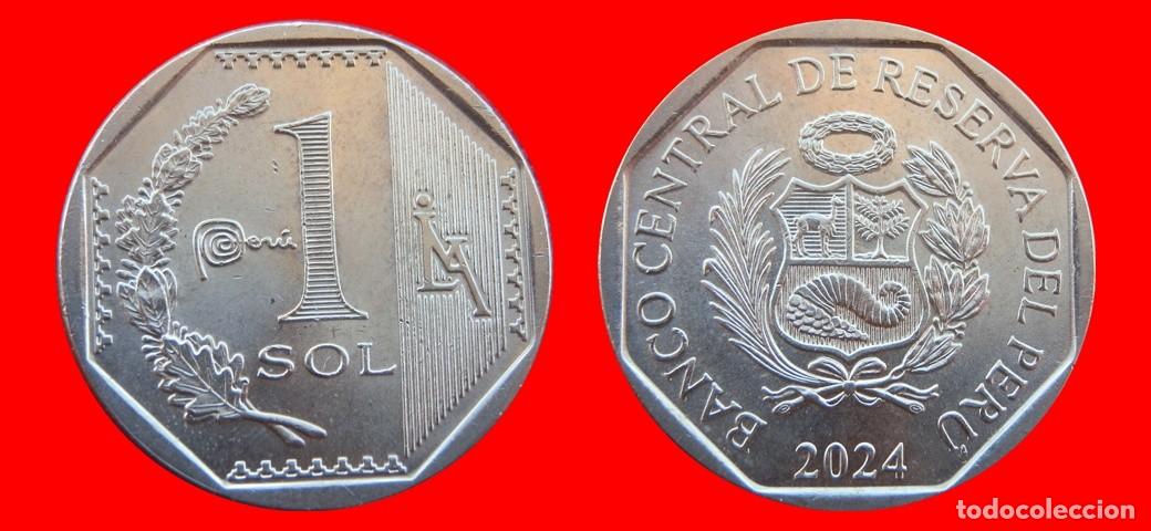 Moedas antigas da Am&eacute;rica: 1 NUEVO SOL 2024 PERU-157094