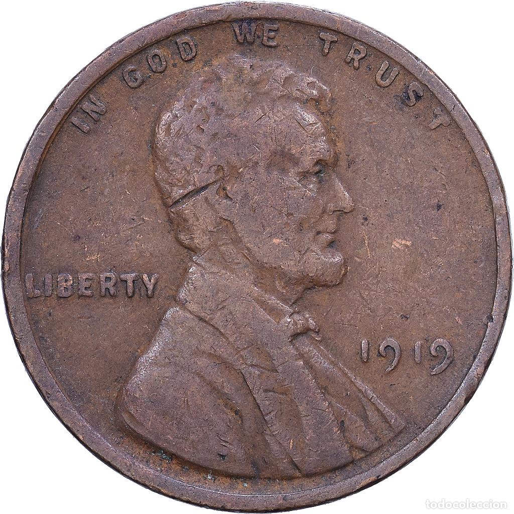 Monedas antiguas de Am&eacute;rica: [#1531035] Estados Unidos, Cent, 1919, Philadelphia, Bronce, BC+, KM:132