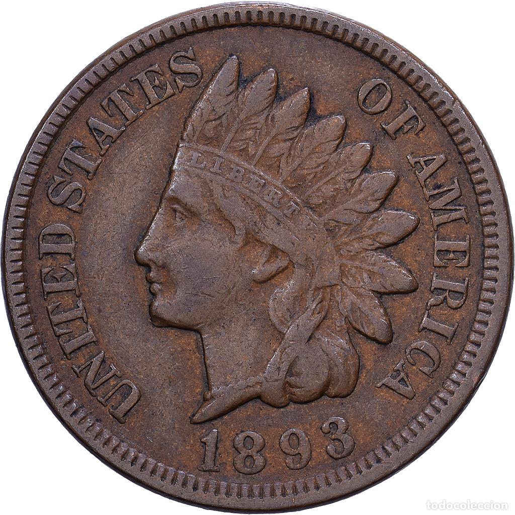 Monedas antiguas de Am&eacute;rica: [#1531053] Estados Unidos, Cent, Indian Head, 1893, Philadelphia, Bronce, MBC+, KM:90a
