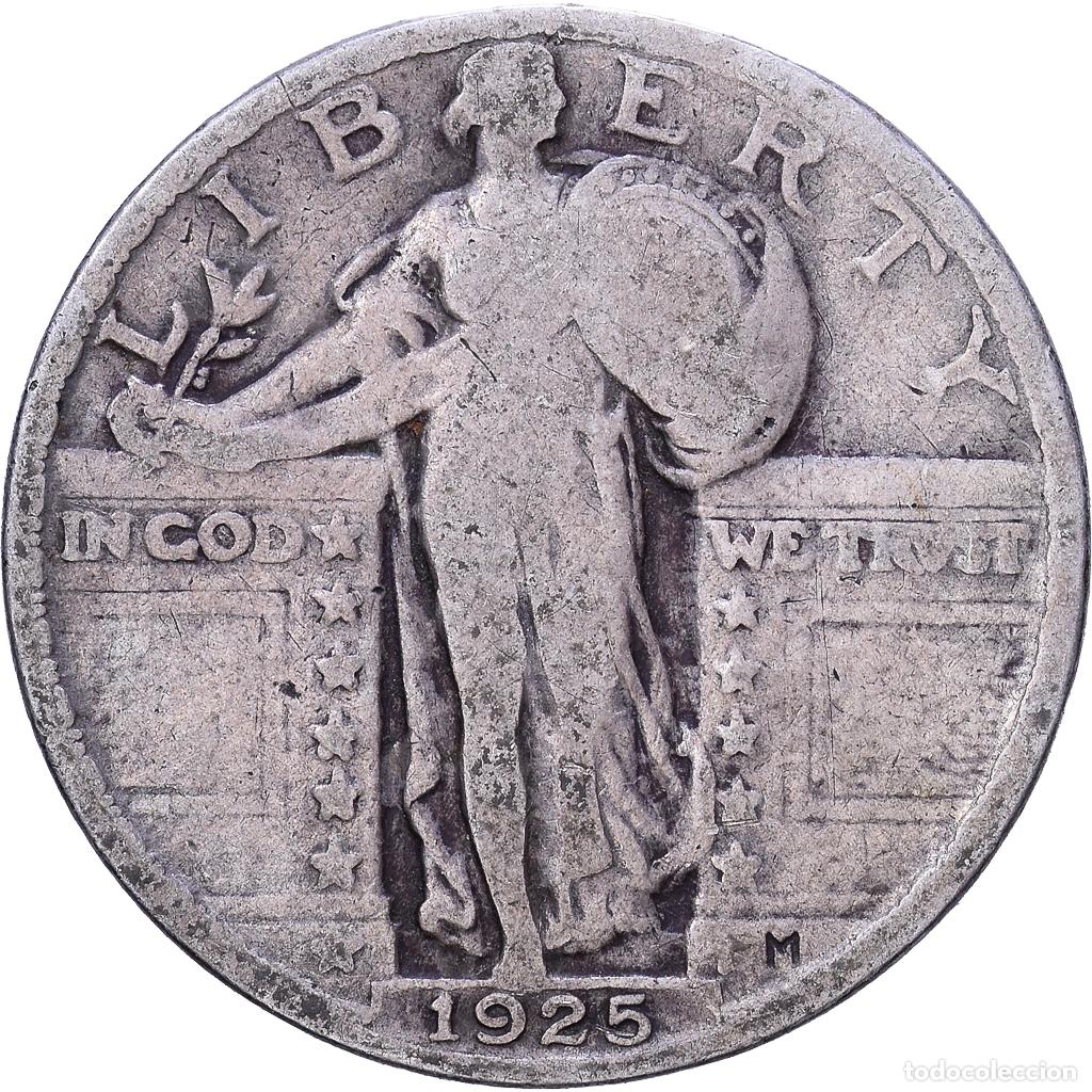 Monedas antiguas de Am&eacute;rica: [#1531232] Estados Unidos, Standing Liberty Quarter, 1925, Philadelphia, Plata, BC+, KM:145
