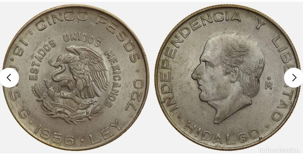 Monedas antiguas de Am&eacute;rica: MEXICO 5 PESOS 1956 ...