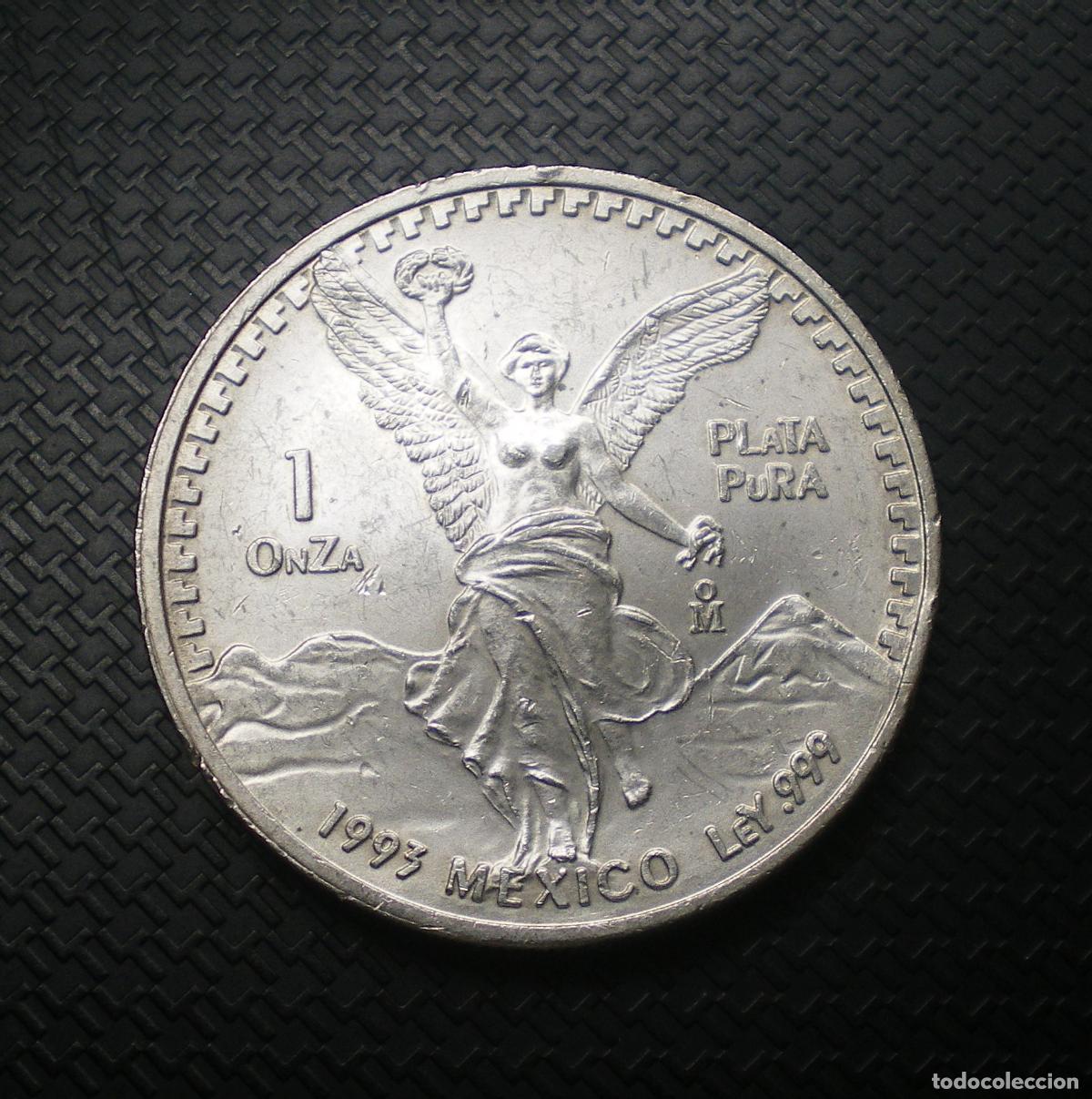 Monedas antiguas de Am&eacute;rica: MEXICO - 1 ONZA de PLATA PURA 1993