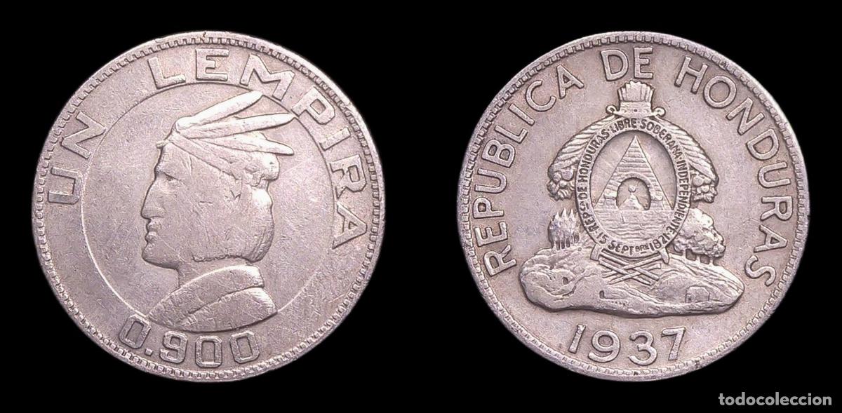 Monedas antiguas de Am&eacute;rica: HONDURAS 1 LEMPIRA 1937 MBC PLATA