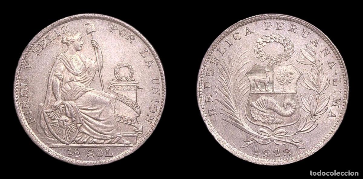 Monedas antiguas de Am&eacute;rica: PERU LIMA 1/2 SOL 1928 SC- PLATA