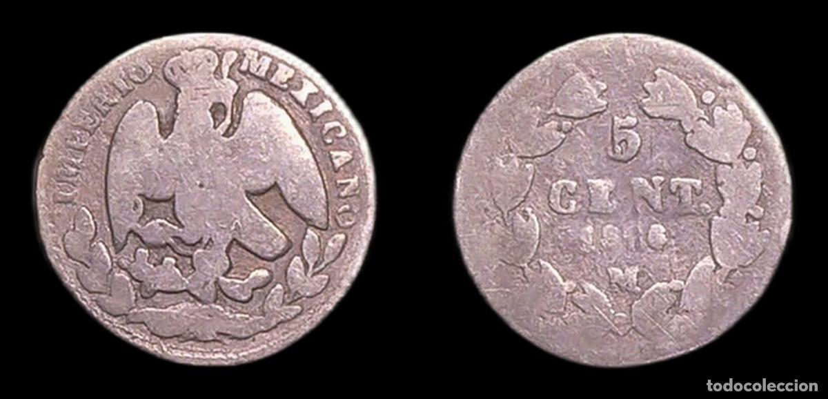 Monedas antiguas de Am&eacute;rica: IMPERIO MEXICANO MEXICO MAXIMILIANO 5 CENTAVOS 1866M? PLATA