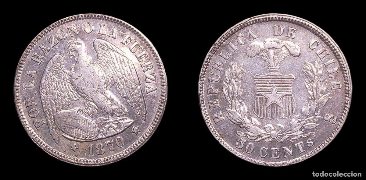 Monedas antiguas de Am&eacute;rica: CHILE 50 CENTAVOS 1870