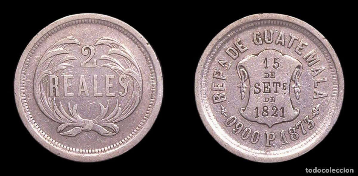 Monedas antiguas de Am&eacute;rica: GUATEMALA 2 REALES 1873