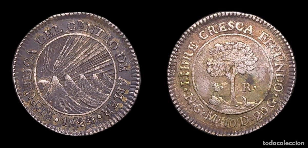 Monedas antiguas de Am&eacute;rica: REPUBLICA CENTRO AMERICANA 1 REAL 1824