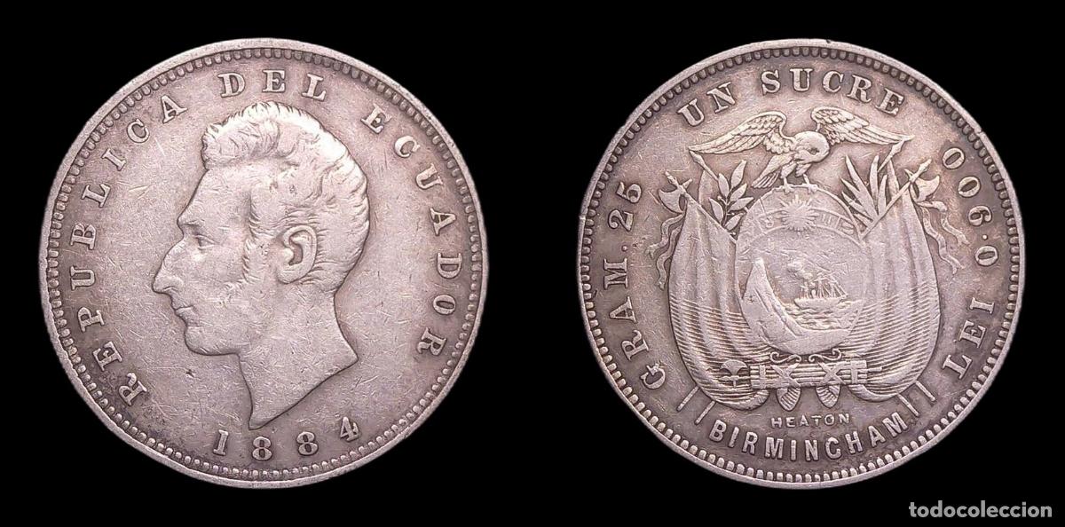 Monedas antiguas de Am&eacute;rica: ECUADOR 1 SUCRE 1884 (BIRMINGHAM)