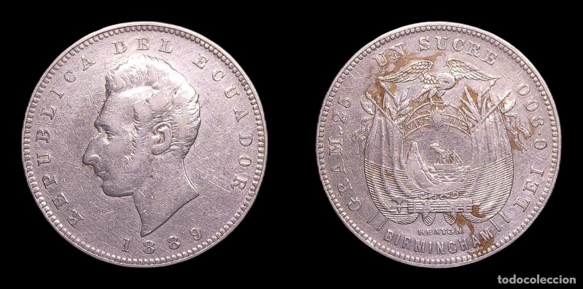 Monedas antiguas de Am&eacute;rica: ECUADOR 1 SUCRE 1889 (BIRMINGHAM)
