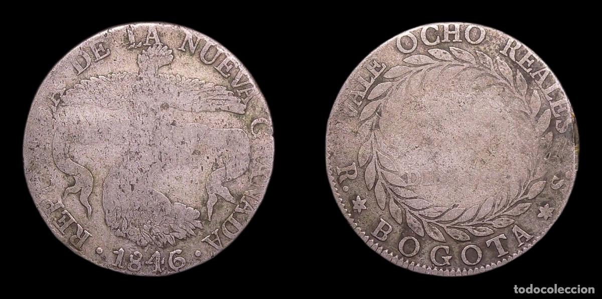 Monnaies anciennes d'Am&eacute;rique: COLOMBIA NUEVA GRANADA BOGOTA 8 REALES 1846