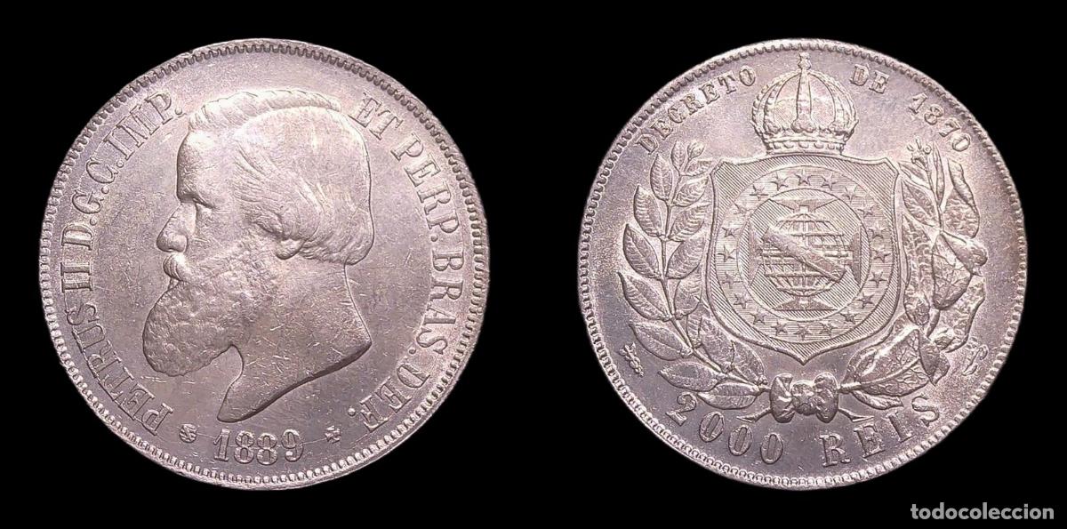 Monnaies anciennes d'Am&eacute;rique: BRASIL BRAZIL 2000 REIS 1889