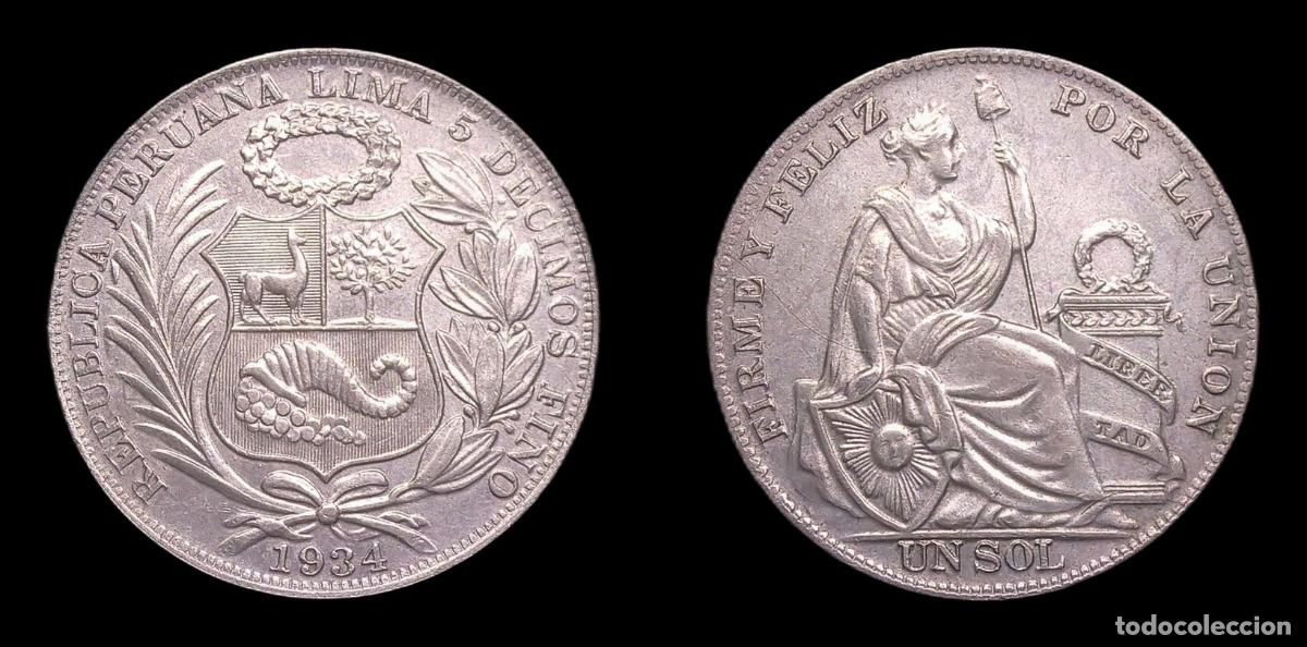 Monedas antiguas de Am&eacute;rica: PERU 1 SOL 1934 . . .