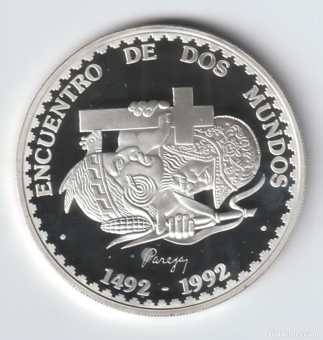Monedas antiguas de Am&eacute;rica: Peru 1 nuevo sol 1991 Serie Iberoamericana Plata KM# 302,
