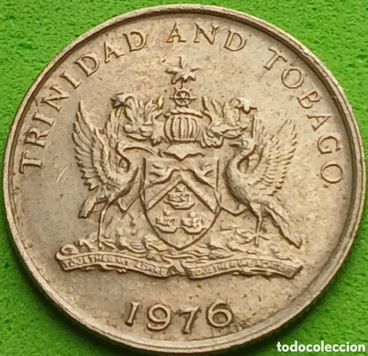 Monedas antiguas de Am&eacute;rica: Trinidad y Tobago 10 cents 1976 km#27 sin marca de ceca / poco com&uacute;n