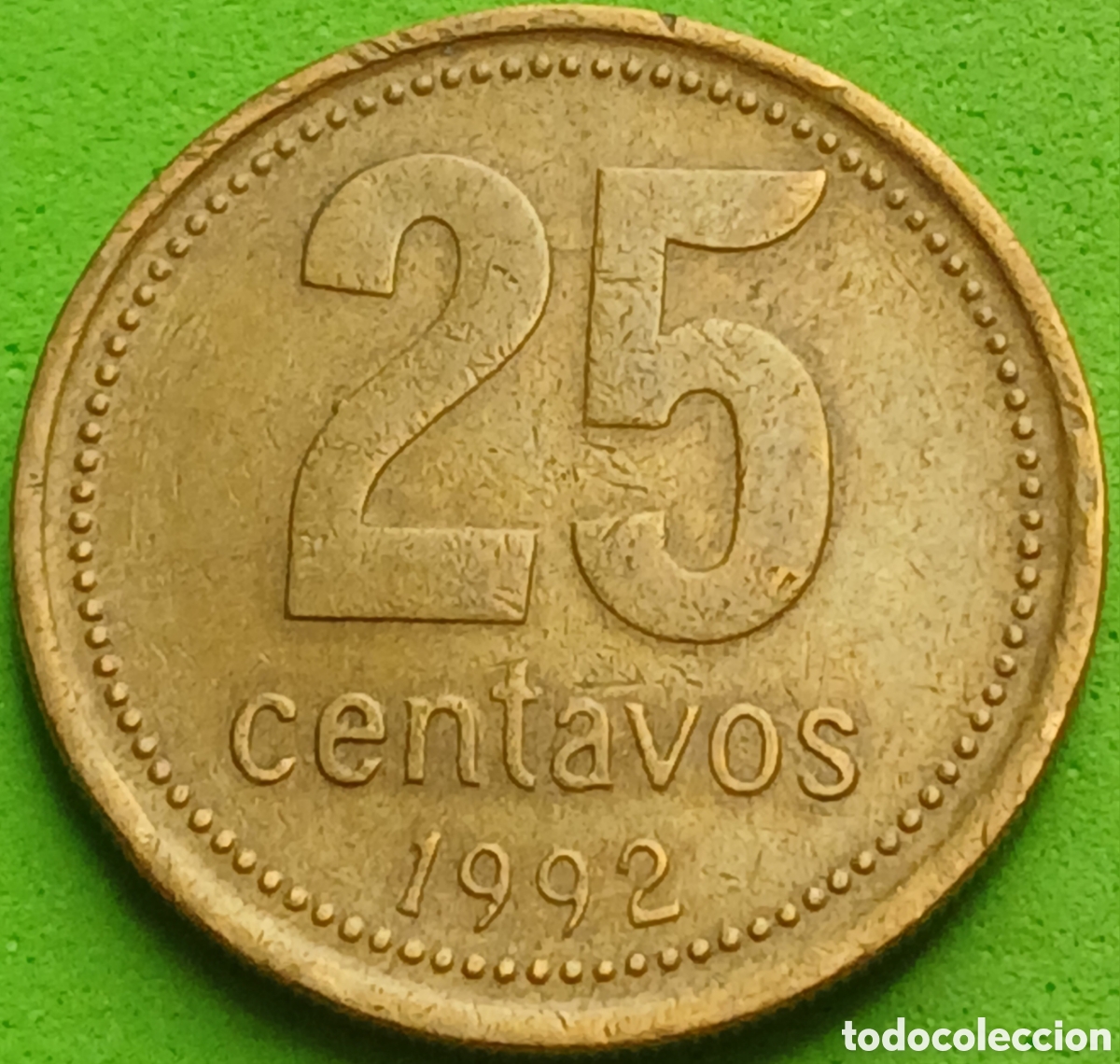 Monedas antiguas de Am&eacute;rica: Argentina 25 centavos 1992 km#110.1