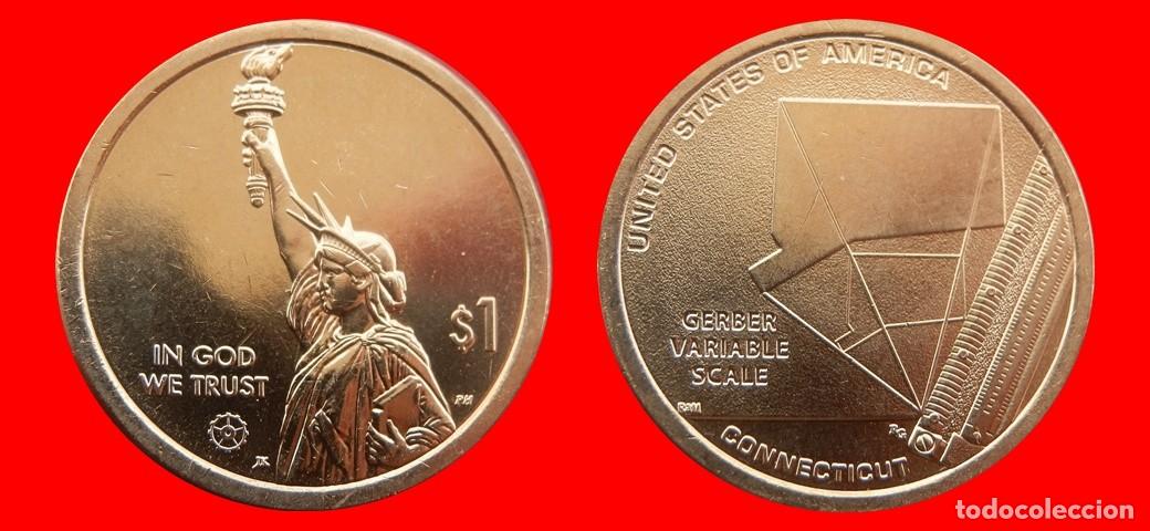 Monedas antiguas de Am&eacute;rica: 1 DOLAR 2020-P SERVICIO INNOVACION CONNECTICUT SIN CIRCULAR USA-4480SC