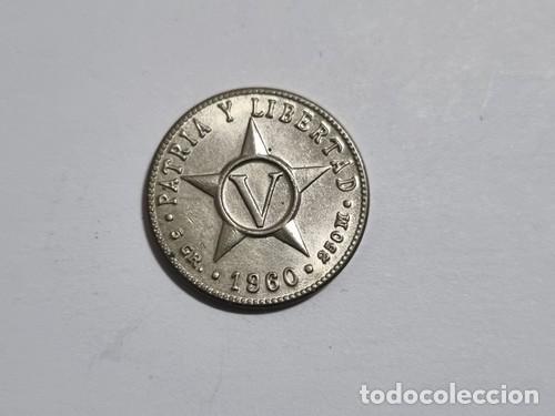 Monedas antiguas de Am&eacute;rica: Antigua Moneda Republica Cuba 5 Centavos 1960 Patria Libertad V Coleccionista