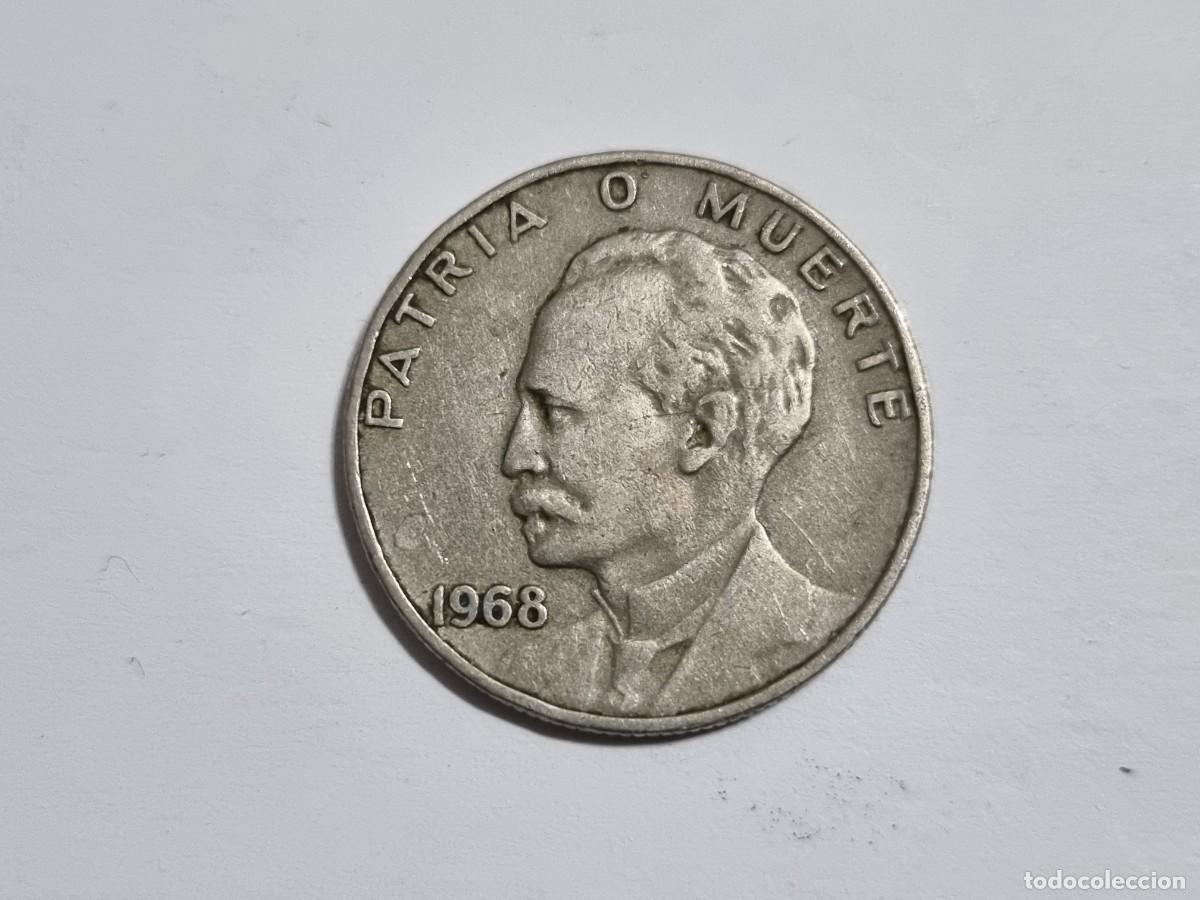 Monedas antiguas de Am&eacute;rica: Antigua Moneda Republica Cuba 20 Centavos 1968 Patria Muerte Coleccionista