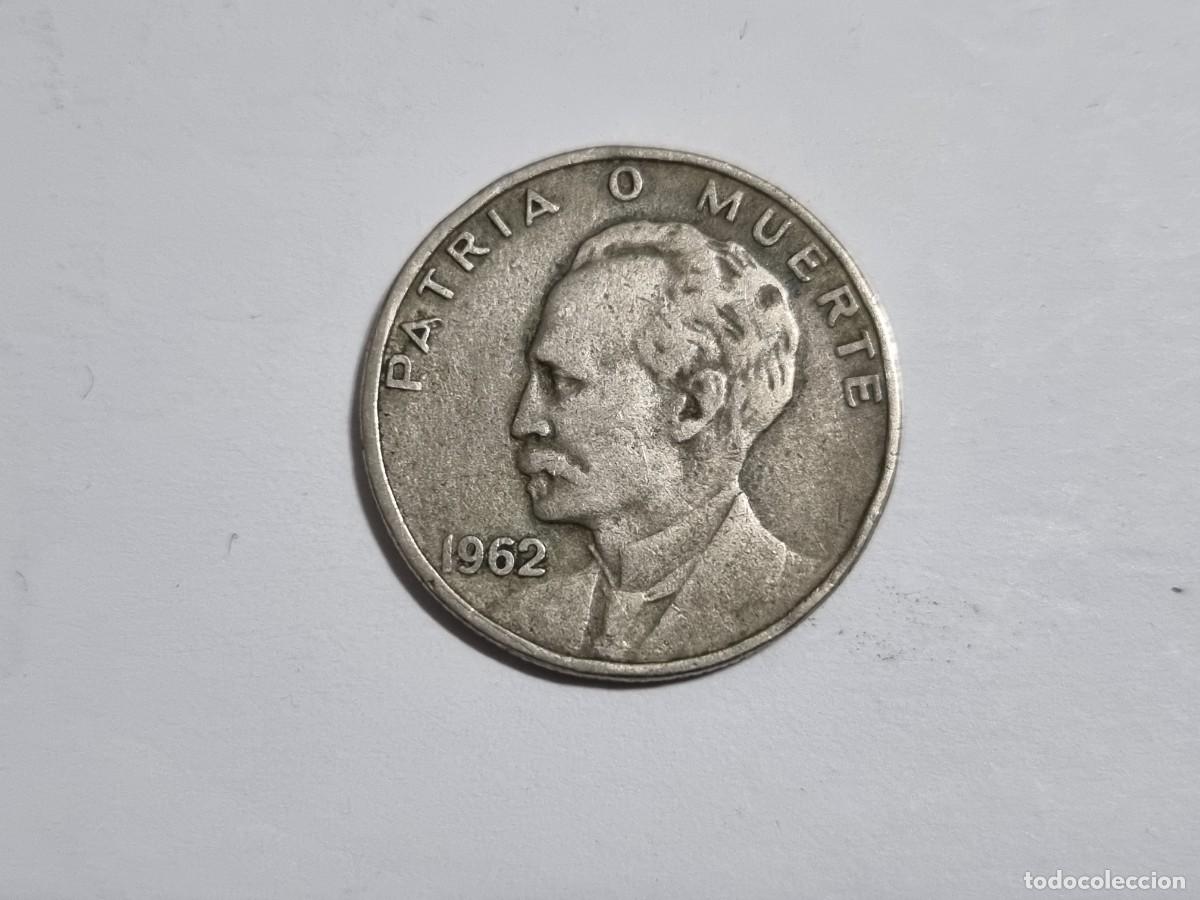 Monedas antiguas de Am&eacute;rica: Antigua Moneda Republica Cuba 20 Centavos 1962 Patria Muerte Coleccionista
