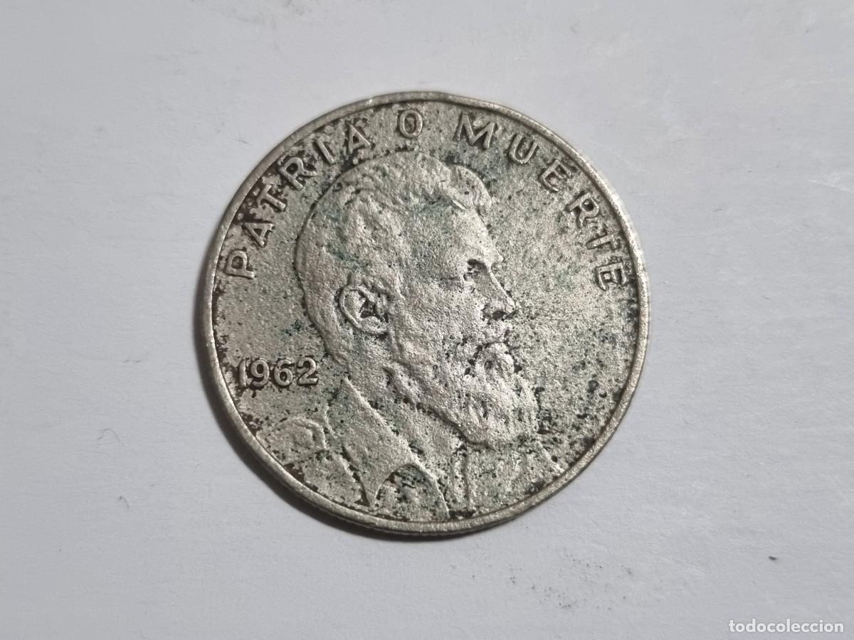 Monedas antiguas de Am&eacute;rica: Antigua Moneda Republica Cuba 40 Centavos 1962 Patria Muerte Coleccionista