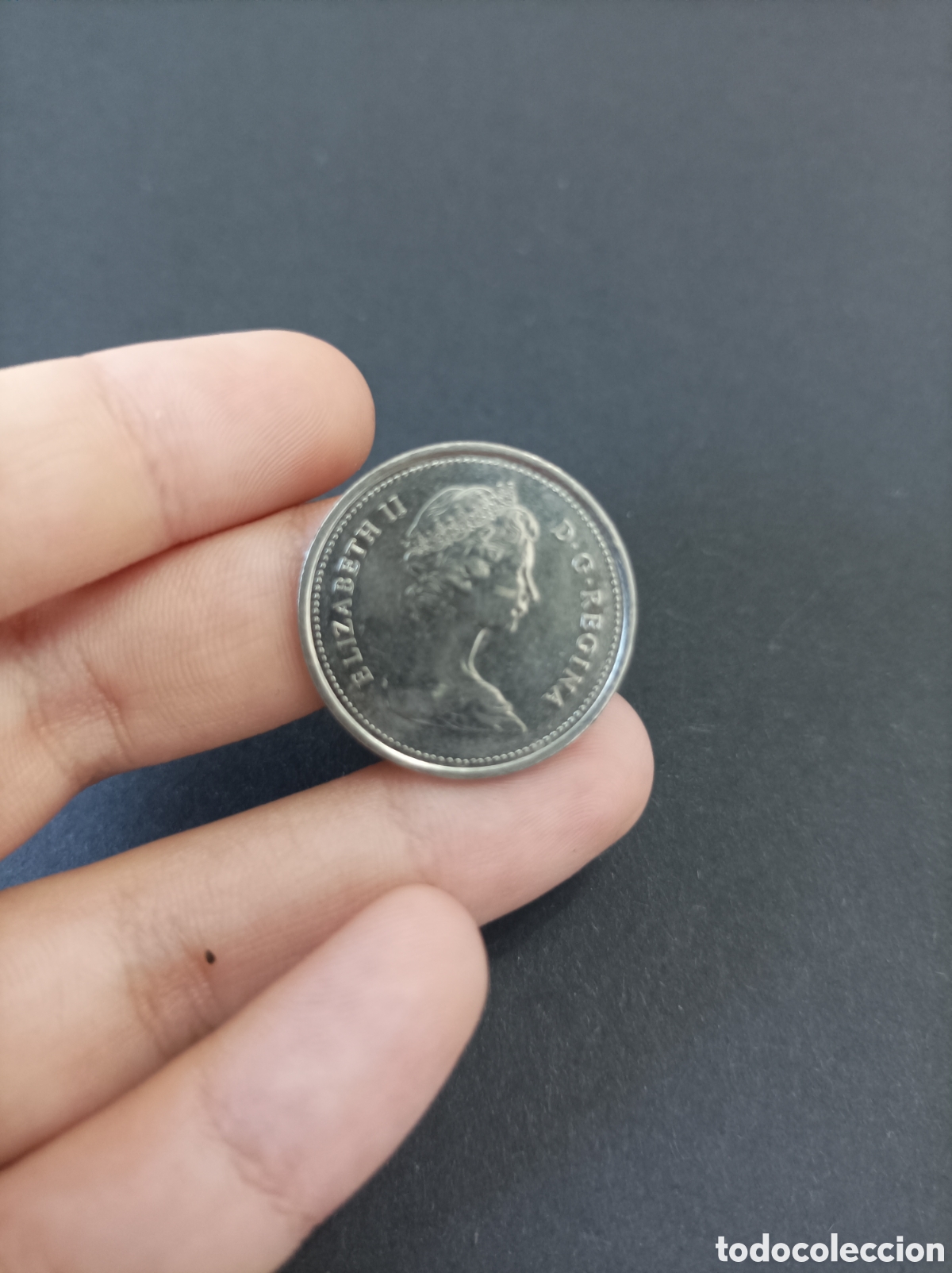 Monedas antiguas de Am&eacute;rica: 25 c&eacute;ntimos de Canad&aacute; de 1986 - Foto 2