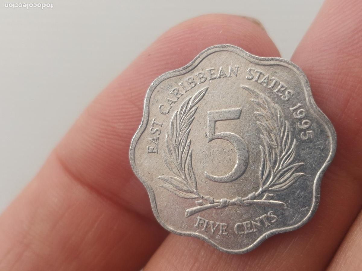 Monedas antiguas de Am&eacute;rica: Caribe brit&aacute;nico. 5 cents 1995