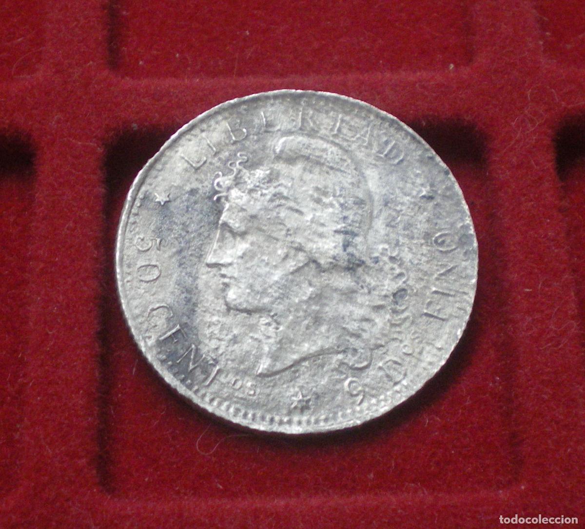 Monedas antiguas de Am&eacute;rica: ARGENTINA - 50 CENTAVOS de PLATA 1882 - OXIDACIONES MARINAS