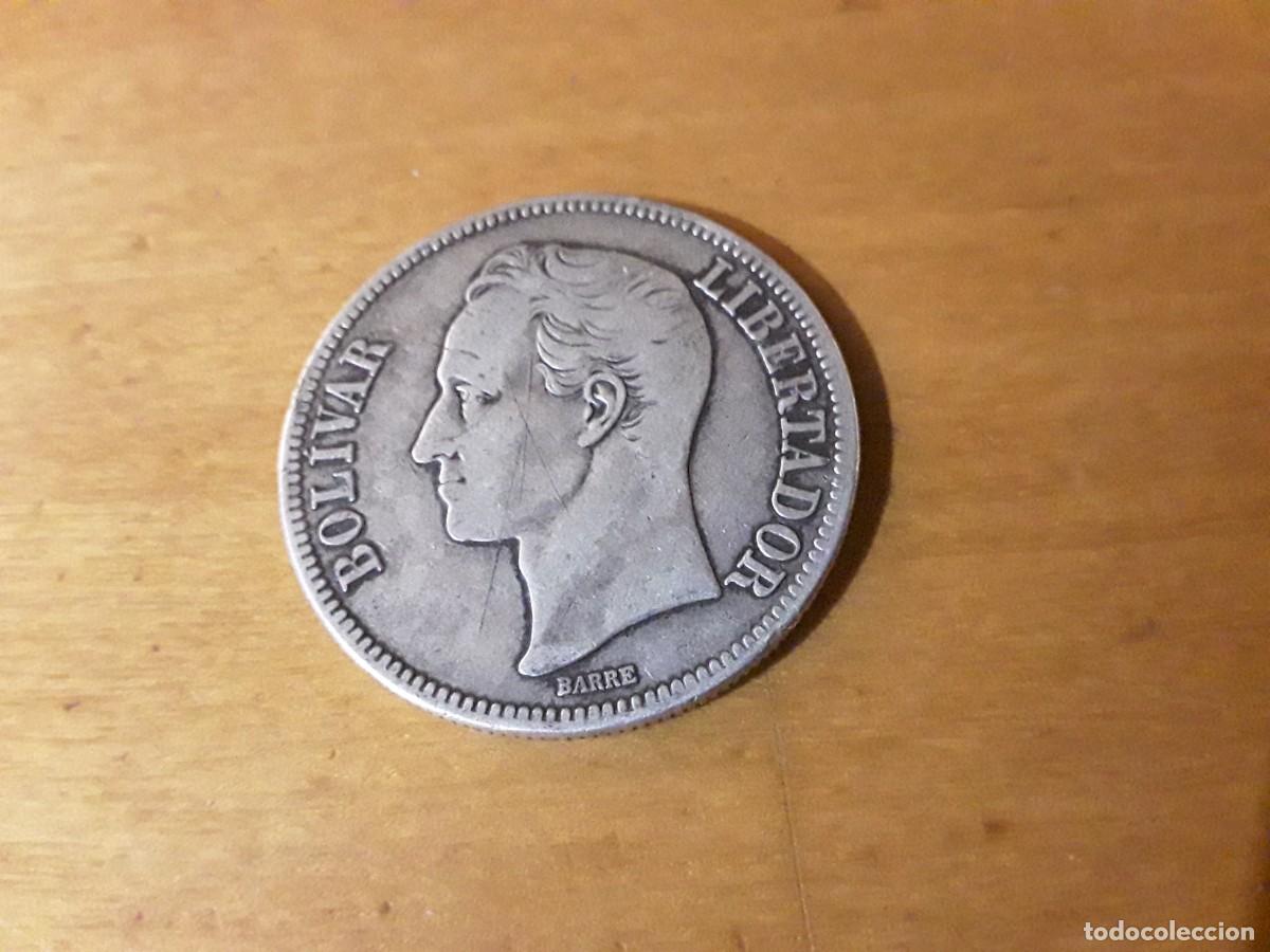 Monedas antiguas de Am&eacute;rica: VENEZUELA - 5 BOLIVARES DE PLATA A&Ntilde;O 1929.
