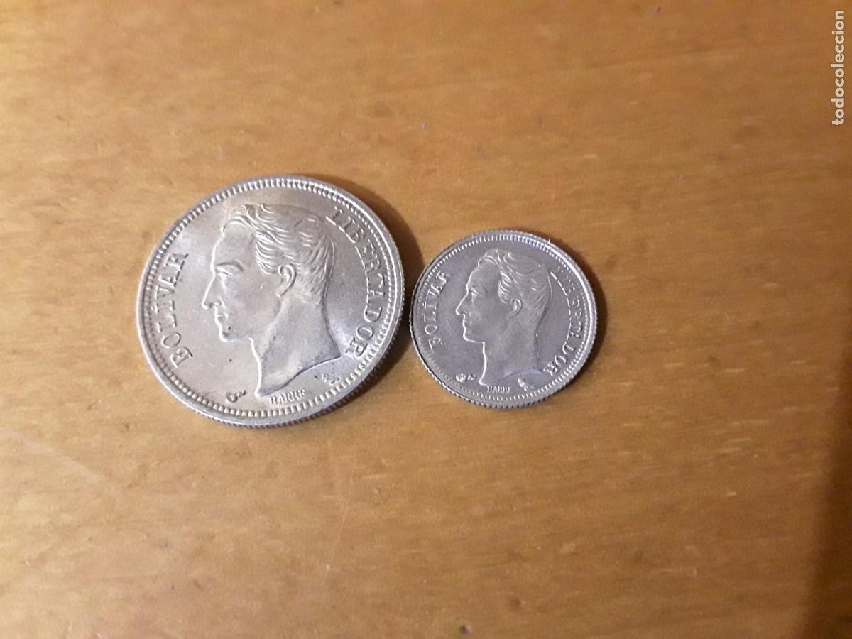 Monedas antiguas de Am&eacute;rica: VENEZUELA - LOTE 1 BOLIVAR DE PLATA A&Ntilde;O 1960 + 25 CENTIMOS DE PLATA A&Ntilde;O 1960.