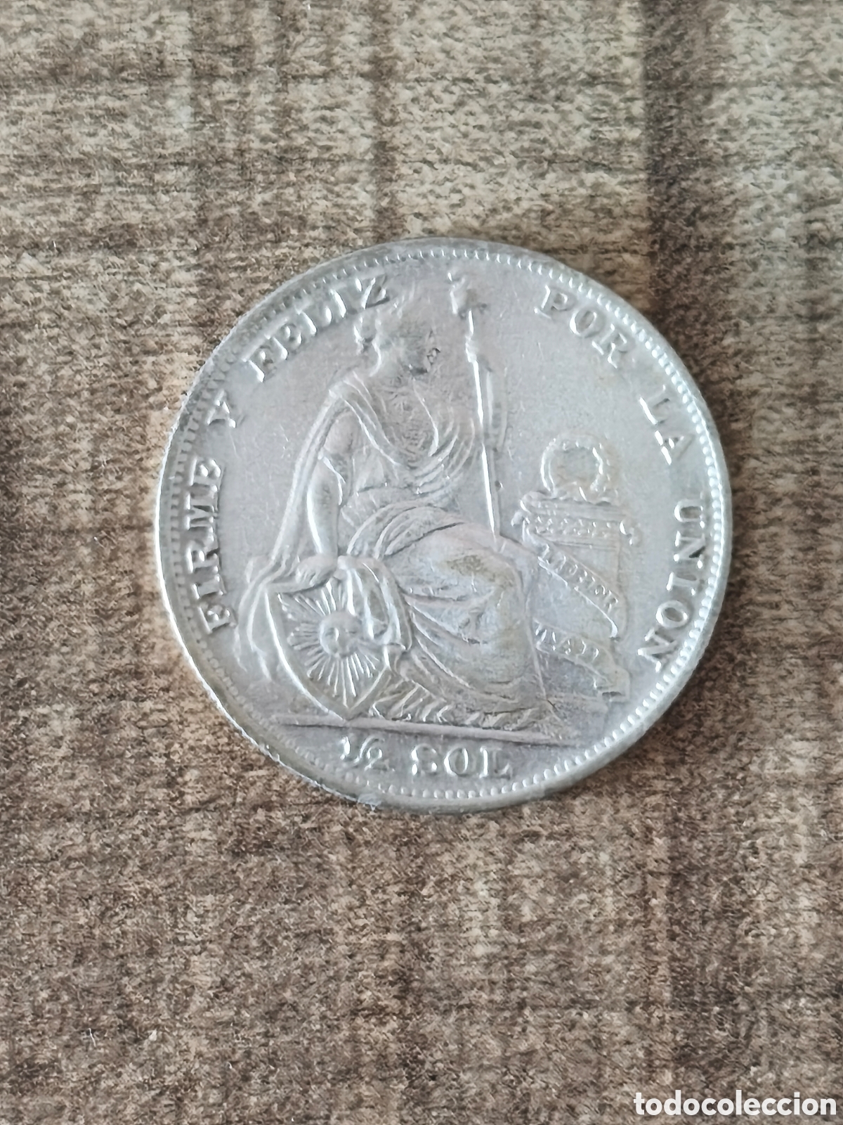 Alte M&uuml;nzen aus Amerika: 1/2 sol Per&uacute; plata 1935 0.500