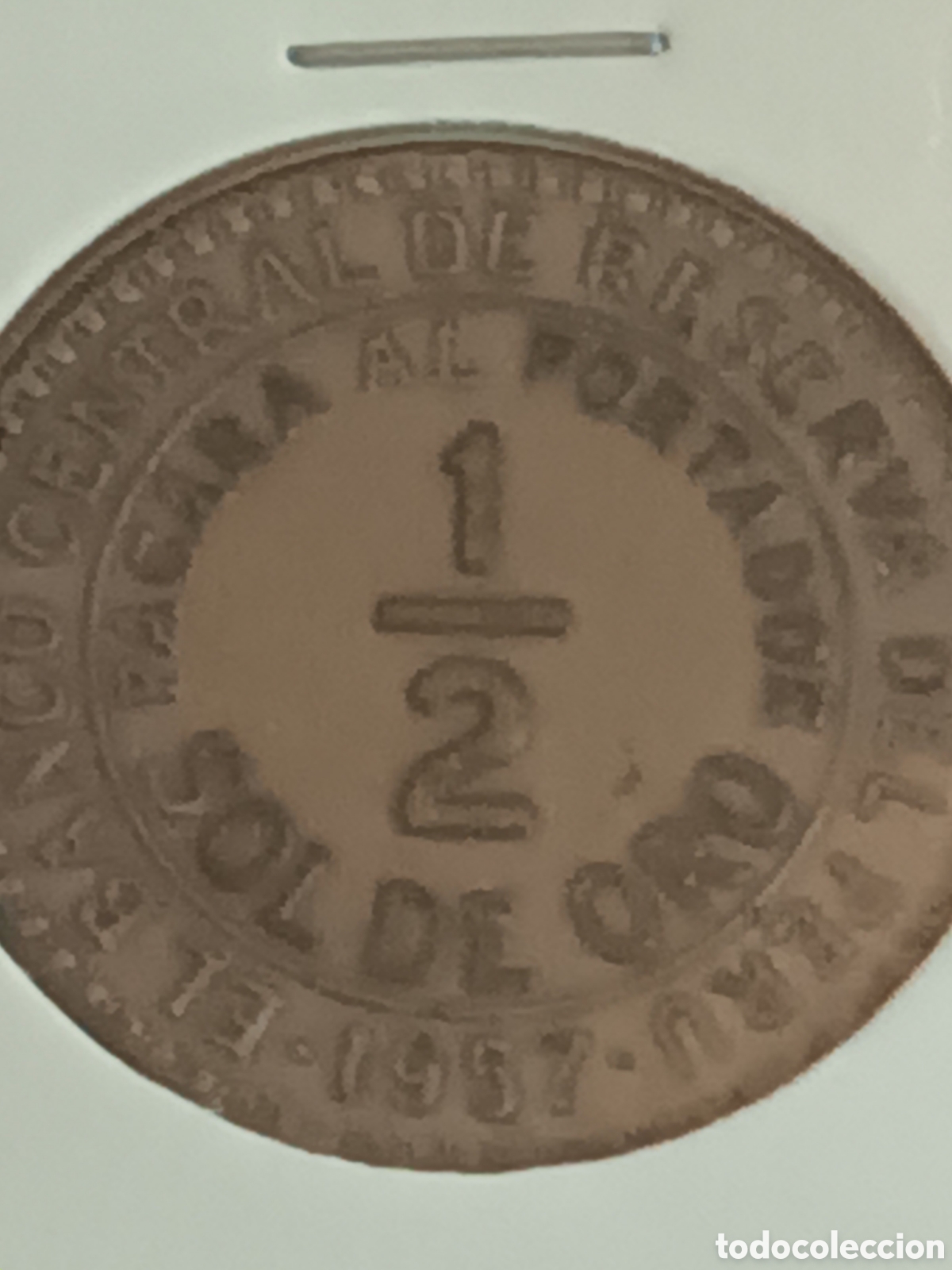 Monedas antiguas de Am&eacute;rica: 1/2 SOL DE ORO PER&Uacute; 1957