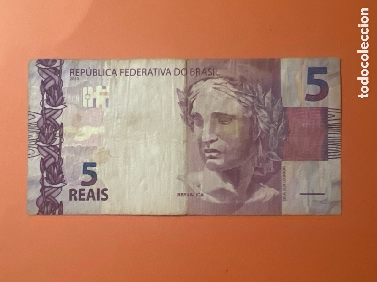 Monedas antiguas de Am&eacute;rica: A1. Billete - Brasil 5 Reais 1994-2009