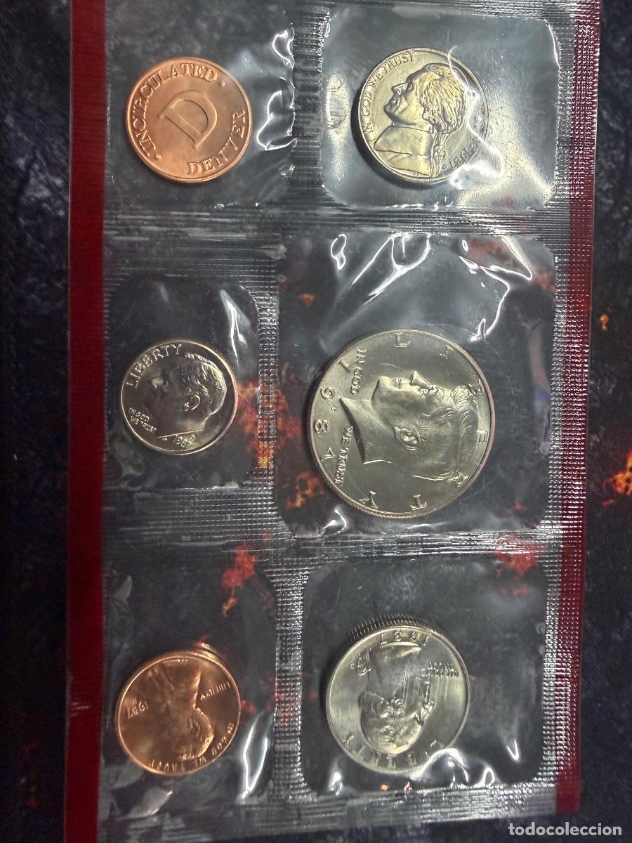 Monedas antiguas de Am&eacute;rica: Estados Unidos 1987 &ndash; 5 monedas de Filadelfia y ficha de ceca &ndash; En funda sellada