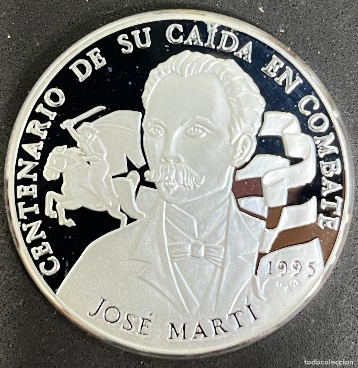 Monedas antiguas de Am&eacute;rica: CUBA. A&Ntilde;O 1995. 10 PESOS PLATA (999) &rdquo;CENTENARIO CAIDA JOSE MARTI &rdquo; , PESOS 31,10 GR