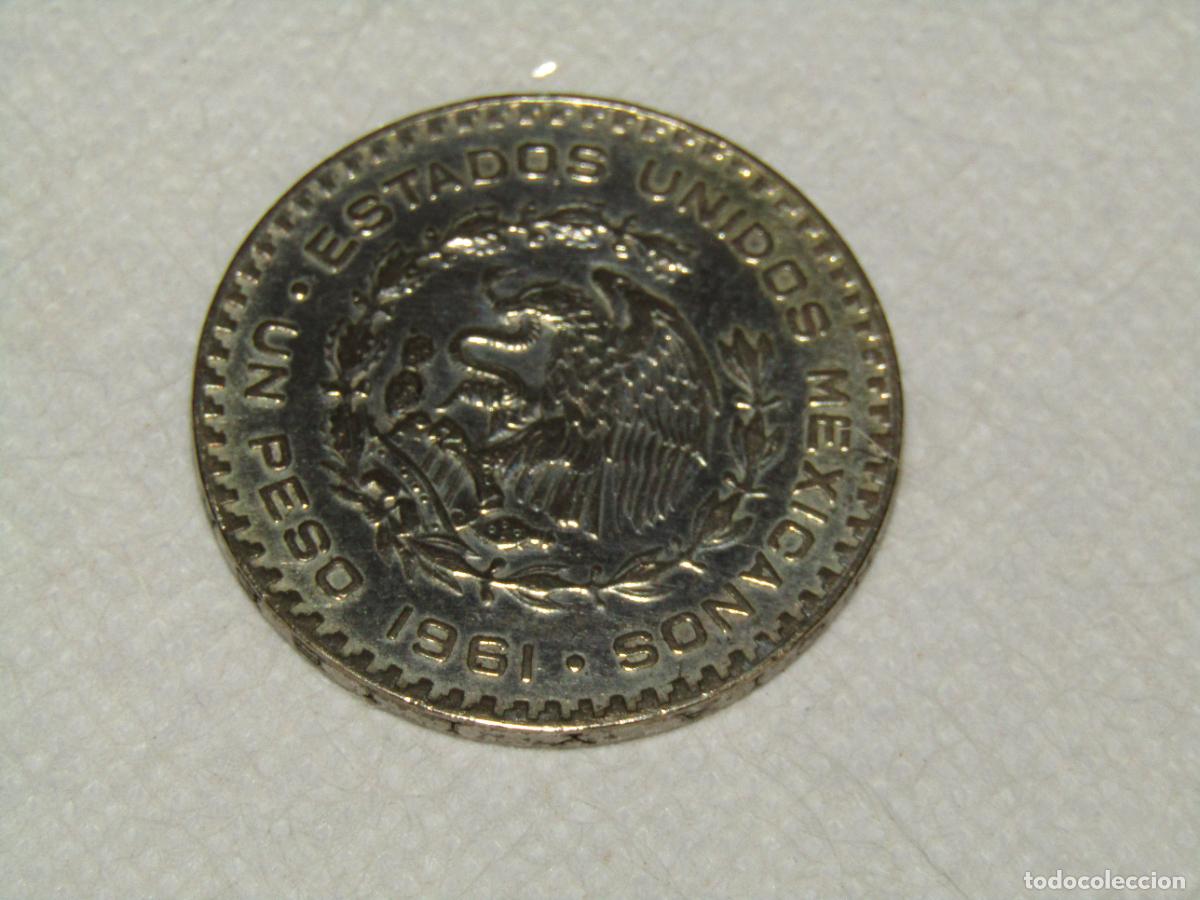 Monedas antiguas de Am&eacute;rica: Antigua Moneda de Plata ESTADOS UNIDOS DE MEXICO 1 Peso del A&ntilde;o 1961