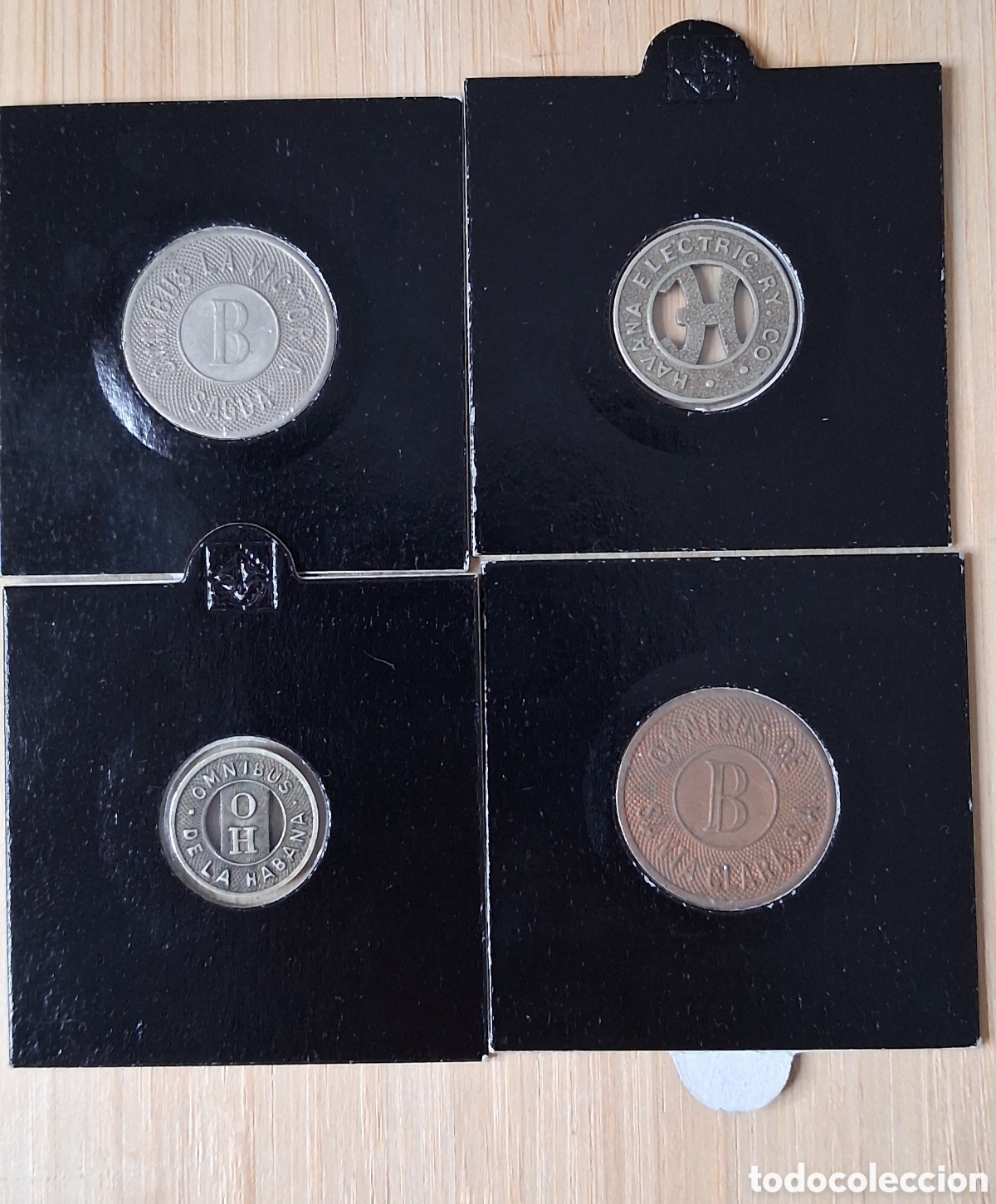 Monedas antiguas de Am&eacute;rica: Lote 4 Tokens Fichas Cuba