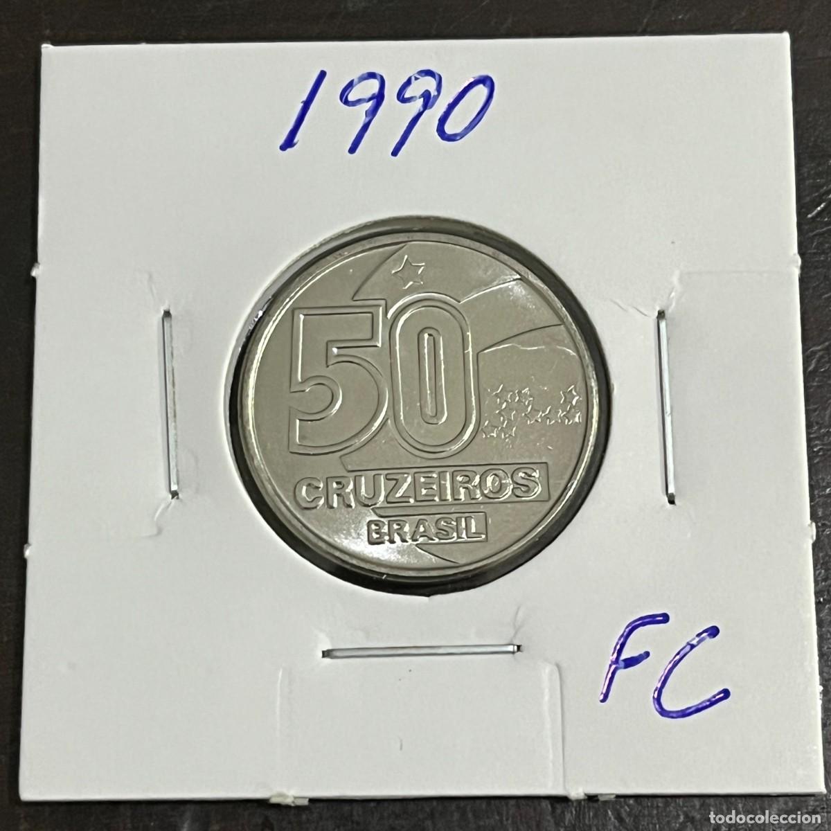 Monedas antiguas de Am&eacute;rica: Brazil Coin 50 Centavos 1990 - KM# 614 - Stainless Steel - UNC